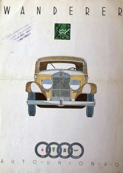 Wanderer 8/40 PS Modelprogram 1932 Reuters Carbrochure (8638)